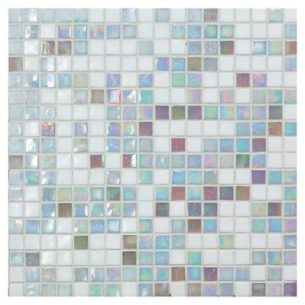 Mosaïque mix blanc et bleu turquoise