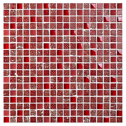 Mosaïque mix Rouge avec motifs