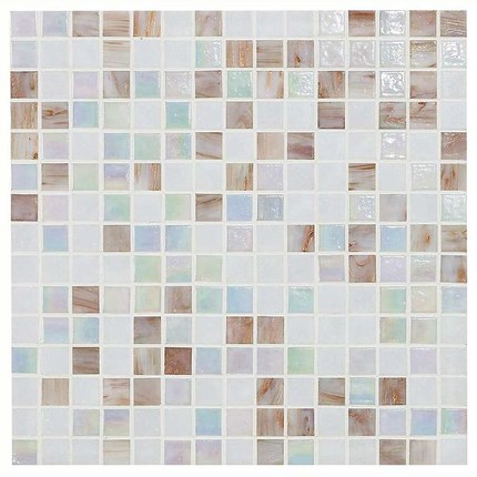 Mosaïque mix blanc, marron et turquoise