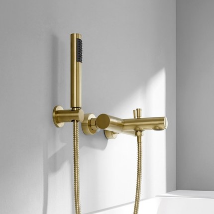 Pack Colonne de douche Dorée thermostatique + Mitigeur lavabo, Smart dorée