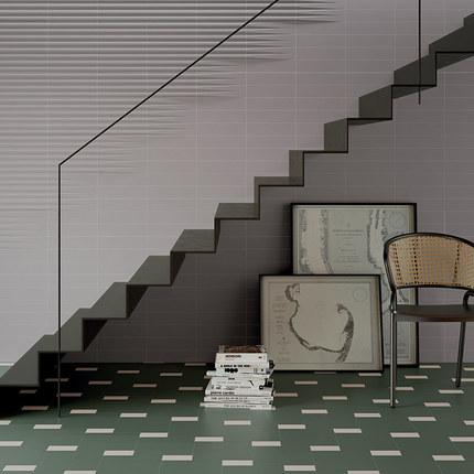 Carrelage Stripes Grey Mat 7,5 x 30 cm