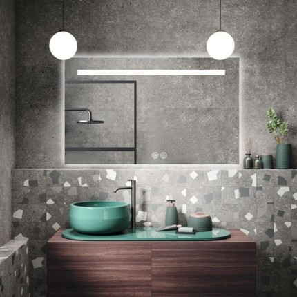 applique de miroir de salle de bain en céramique blanche en métal