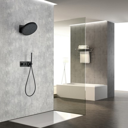 Kit de douche encastrable Smart Button avec plafond Rainshower