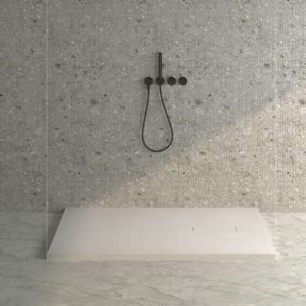 Receveur de douche Pietra Blanc mat de 100 à 160 cm