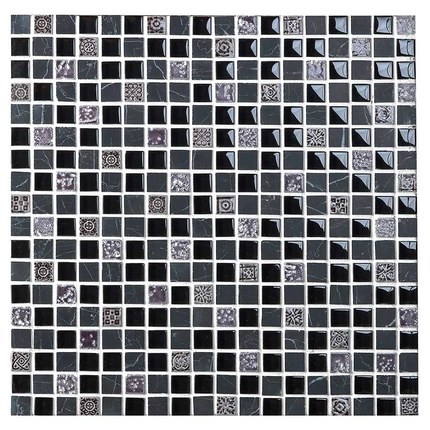 Mosaïque mix Noire avec motifs