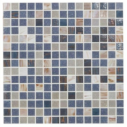 Mosaïque mix bleu flamé, ivoire nacré