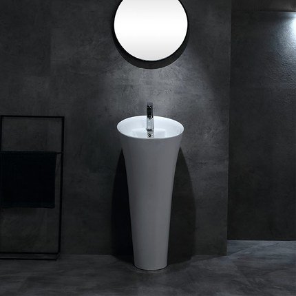 Lavabo colonne totem oval blanc brillant avec plage Iconique