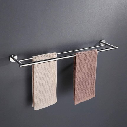 Double porte-serviettes chrome