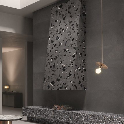 Carrelage Medley dark grey aspect terrazzo