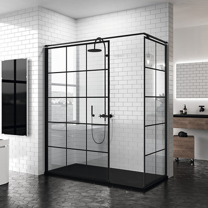 Ensemble parois de douche combi douche Atelier Noir