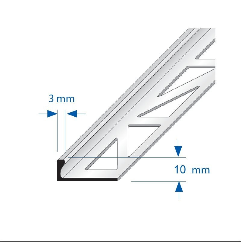 Equerre de Finition Carrelage Carré Gris Sablé 12 mm 