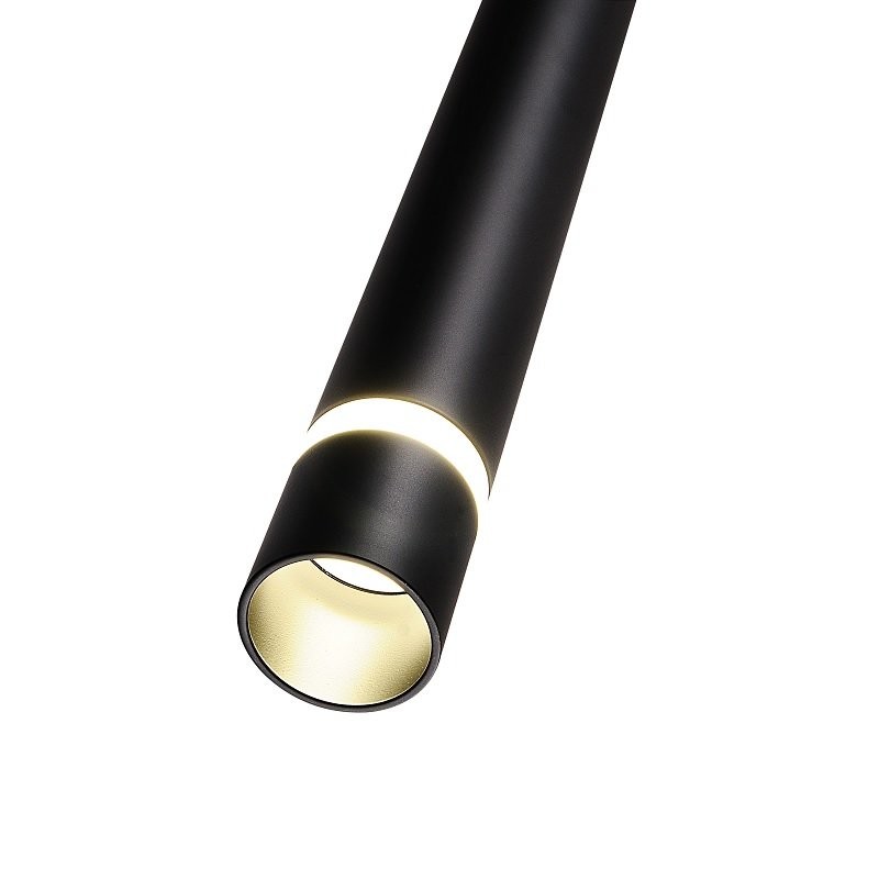 Suspension LED noire Cylindro 50 cm avec corde 2m