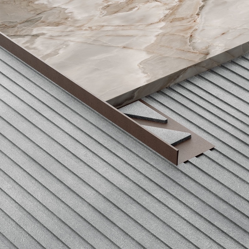 Profilé de carrelage en aluminium bronze mat 12,5 mm