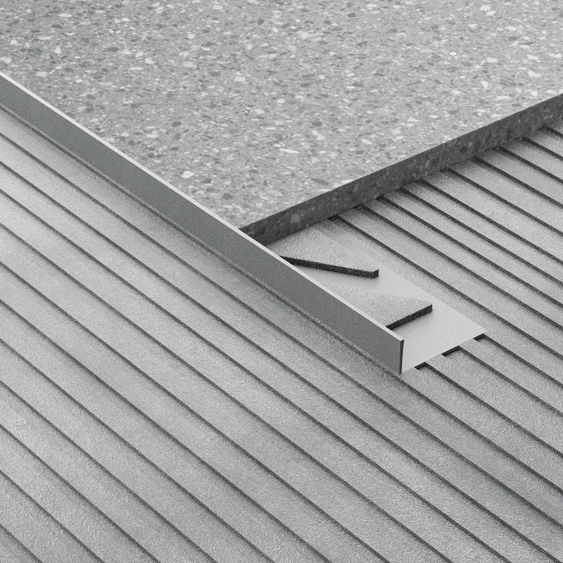 Profilé de carrelage en aluminium gris 12,5 mm