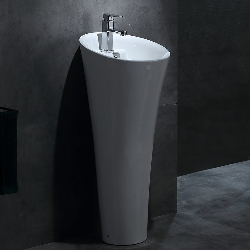 Lavabo colonne totem oval blanc brillant 