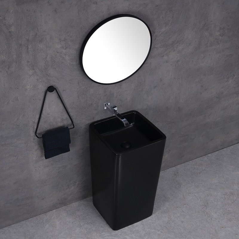 Lavabo colonne totem carré noir Cuboid