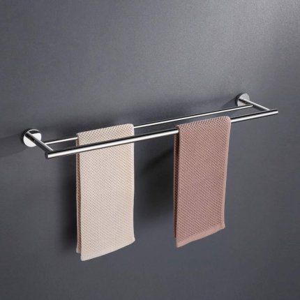 Double porte-serviettes chrome