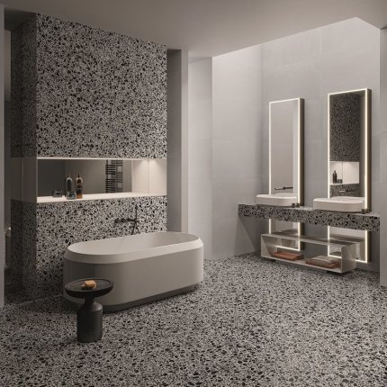 Carrelage Medley grey aspect terrazzo