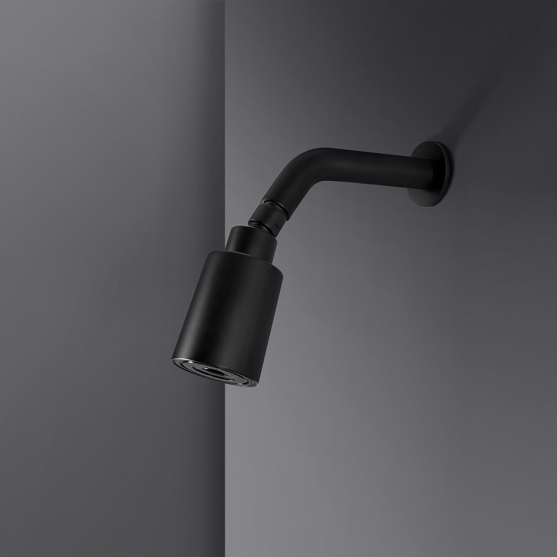 Pomme de douche cylindrique noir mat 