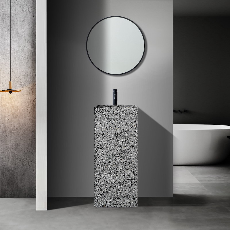 Lavabo colonne totem terrazzo noir Verona