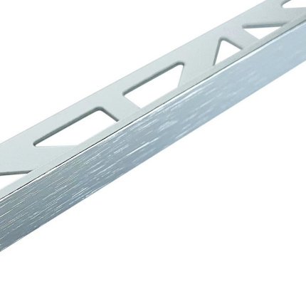 Profilé de carrelage en aluminium argent brossé  10 et 12,5 mm