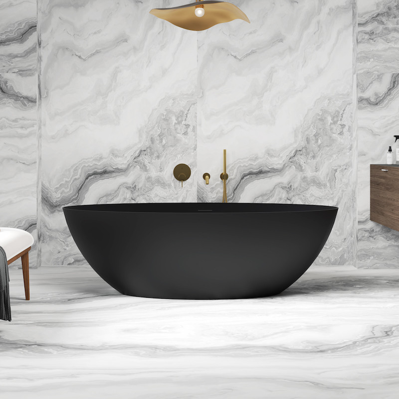 Baignoire en Solid surface Deep noir 180 cm 