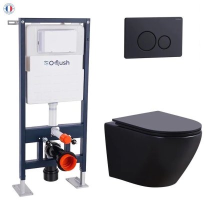 Pack WC suspendu O-Flush Joy noir mat