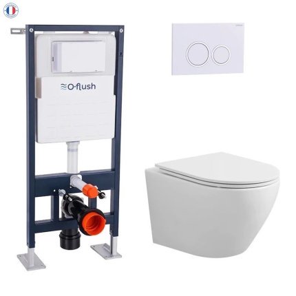 Pack WC suspendu O-Flush Joy blanc mat