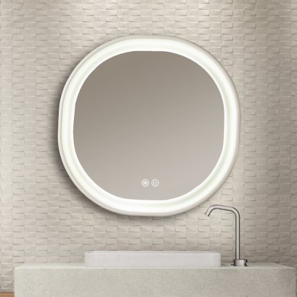 Miroir LED 90 cm Argillae béton ciré