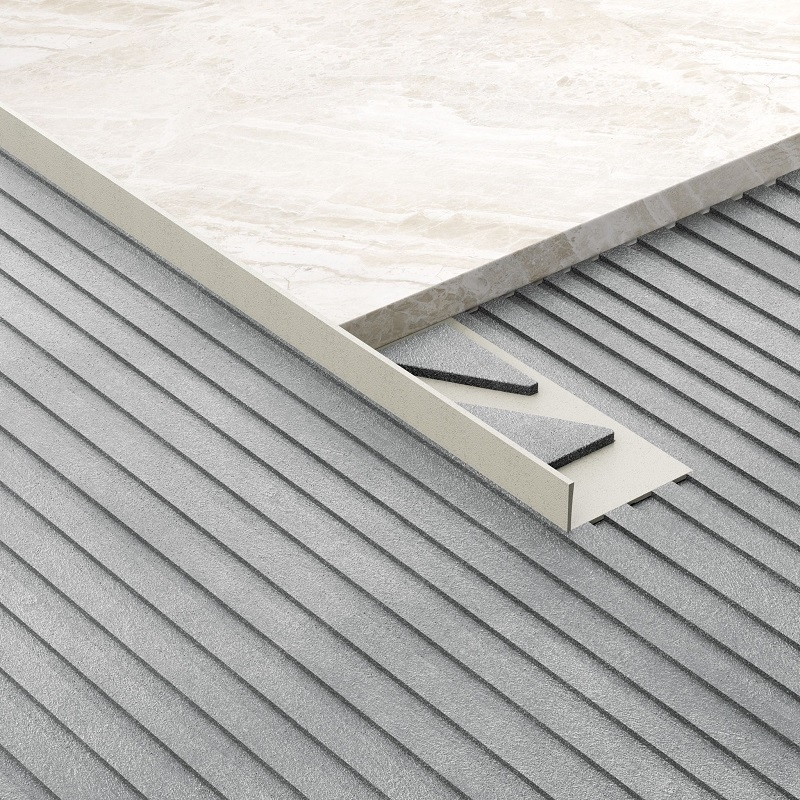 Profilé de carrelage en aluminium beige mat 12,5 mm