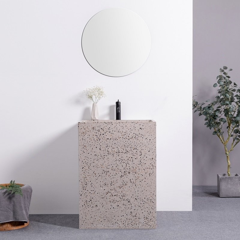 Lavabo colonne totem rectangle terrazzo marron Venezia