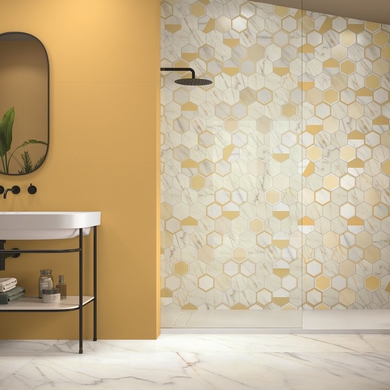 Carrelage Hexa Boho Calacatta mural