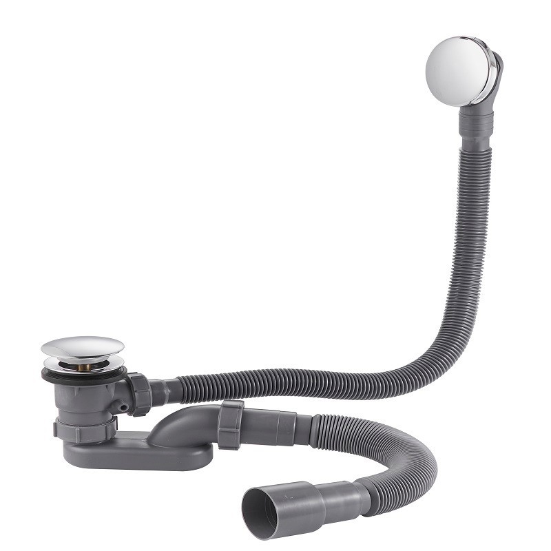 Siphon baignoire clic clac chrome