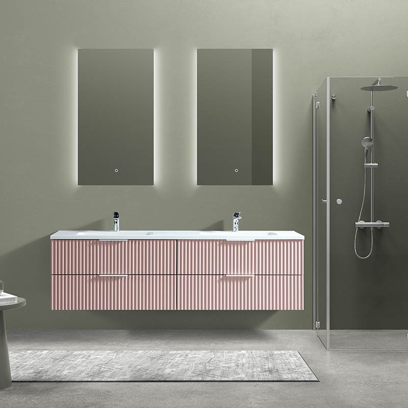 meuble salle de bain rose 180 cm 