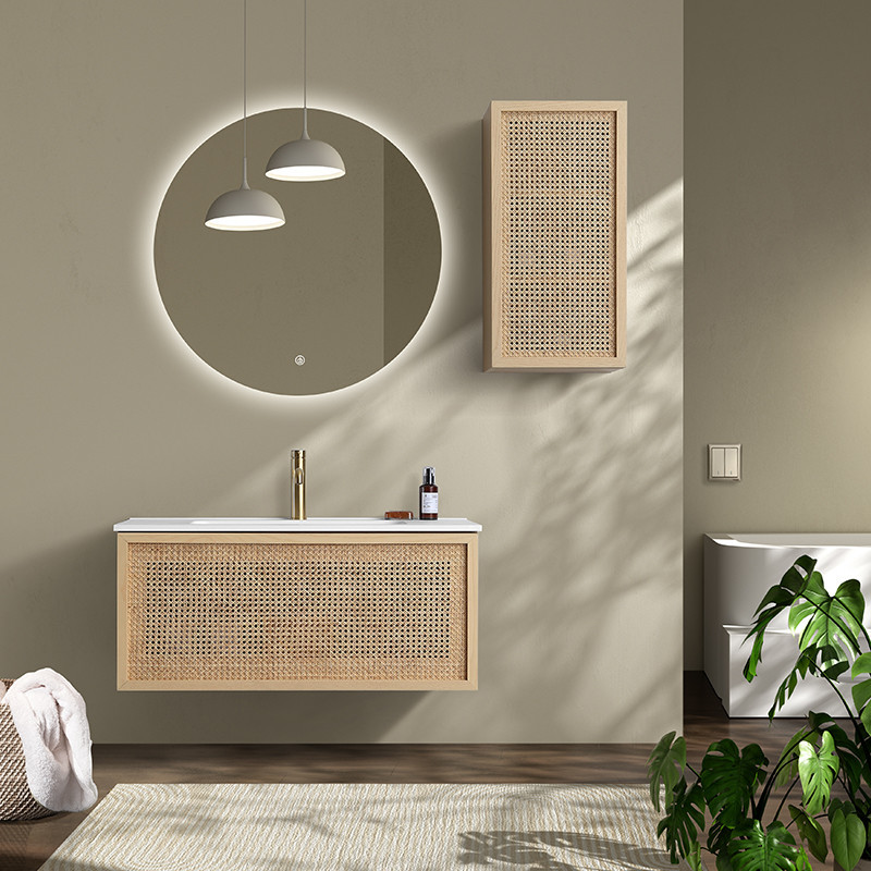 meuble salle de bain 90 cm bois massif