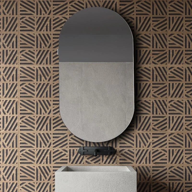 Miroir oval noir