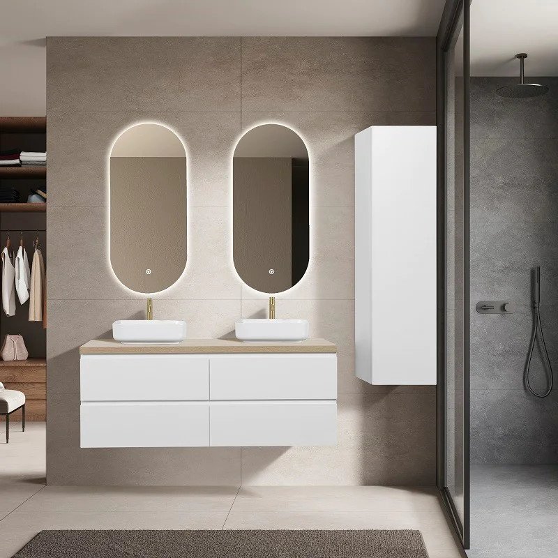 Meuble plan de toilette 140 cm 