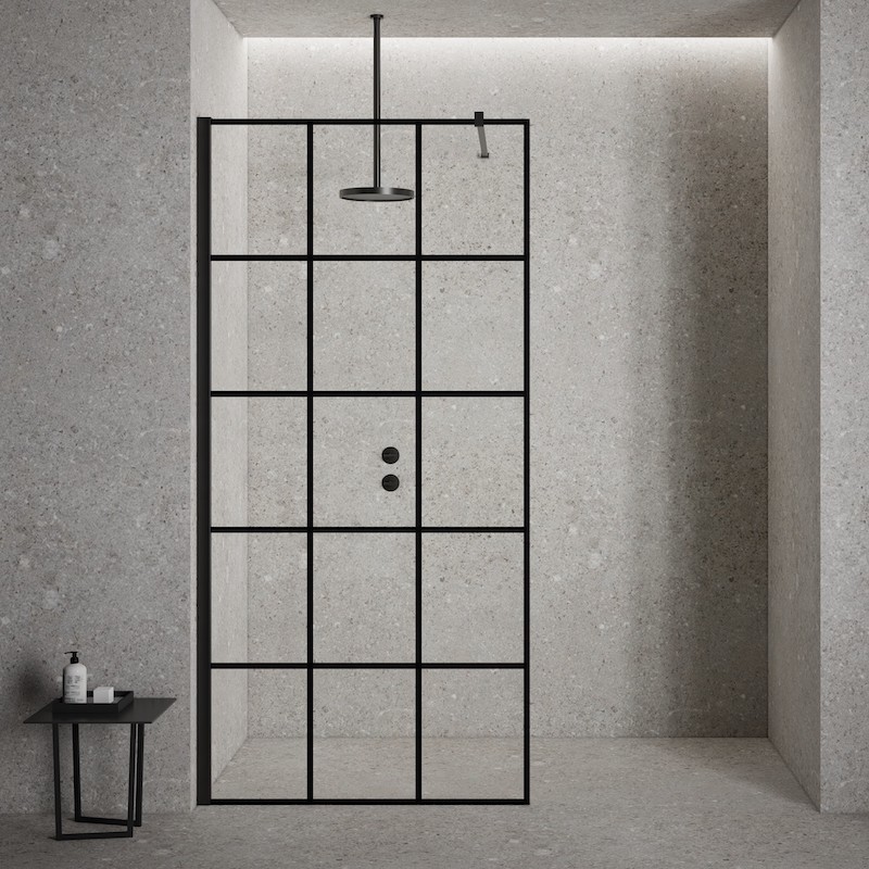 Paroi de douche verrière atelier noir mat