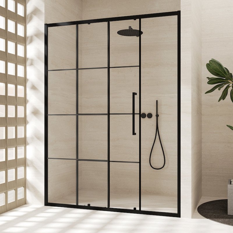 Paroi douche niche noir mat 